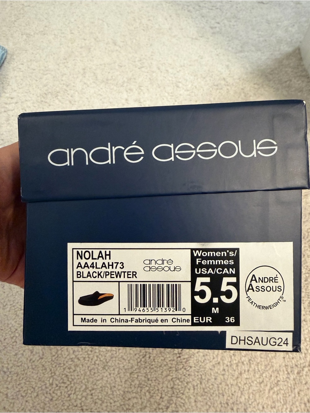 André Assous Nolah Women's Flats in Black/Pewter